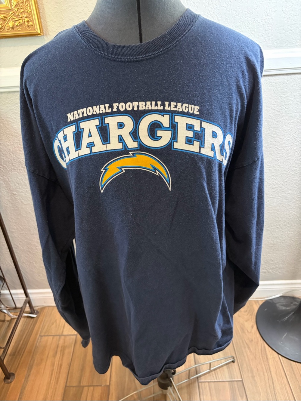 Chargers Navy Long-Sleeve Crewneck Tshirt
